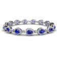 Halo Pear Shape 9 Carat Diamond and Sapphire Bracelet BRHAPSS Sale