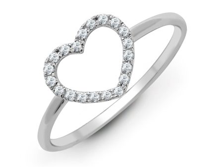 18ct White 0.14ct Diamond Heart Ring Cheap