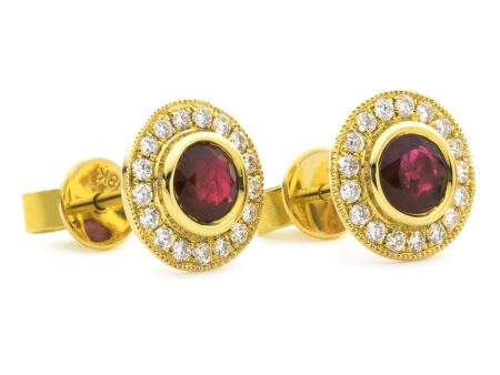 RUBY HALO STUD EARRINGS Online Hot Sale