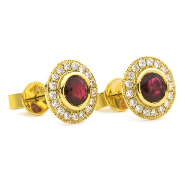 RUBY HALO STUD EARRINGS Online Hot Sale