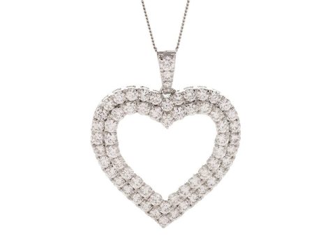 Double Line Diamond Heart Pendant on Sale