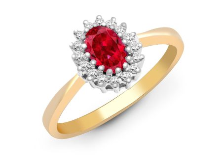 9ct Yellow Gold Diamond And Ruby Ring Online Hot Sale