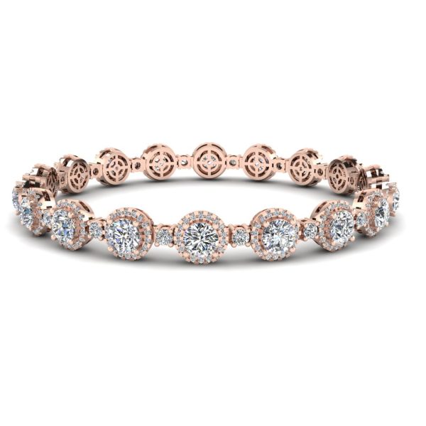 Round Brilliant Shape Halo 8.5 Carat Diamond Bracelet BRHARB Online