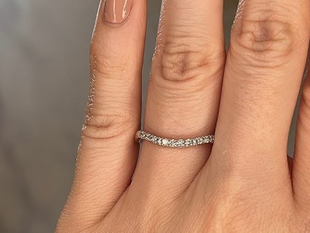 Olivia  Micro Set Subtle Wave Shaped 0.20ct Diamond Eternity Ring ET52 For Sale