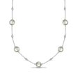 18ct White Gold Diamond And Green Amethyst Necklace on Sale