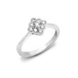 18ct White 0.40ct Diamond Cluster Mill-Grain Edge Ring on Sale