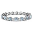 Round Brilliant Shape 8.5 Carat Aquamarine Featuring Diamond Halo Bracelet BRHARBA on Sale