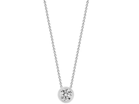 18ct White 1.00ct Threaded Rub over set Diamond Pendant Online now