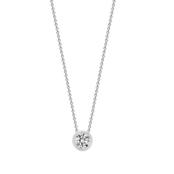 18ct White 1.00ct Threaded Rub over set Diamond Pendant Online now