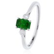 Emerald and Diamond Three Stone Ring Sale