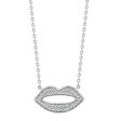 9ct White 15pts Diamond Lips Pendant with 17  Chain Online now