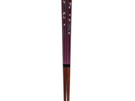 A pair of painted lacquer Japanese Ishida chopsticks, Sakura Akari, Bright Cherry Blossom Design For Sale