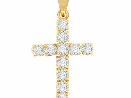 18ct Yellow Gold Diamond Cross Online now