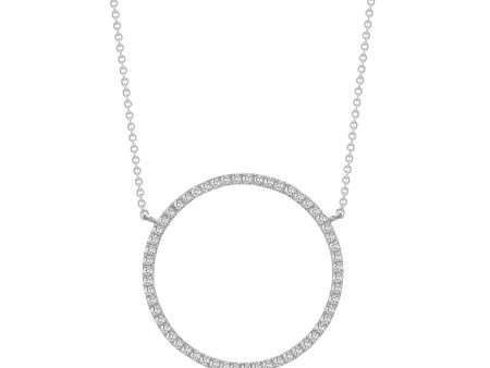 18ct White 0.18ct Diamond Circle Pendant - 18  Chain included Hot on Sale