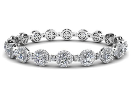 Round Brilliant Shape Halo 8.5 Carat Diamond Bracelet BRHARB Online