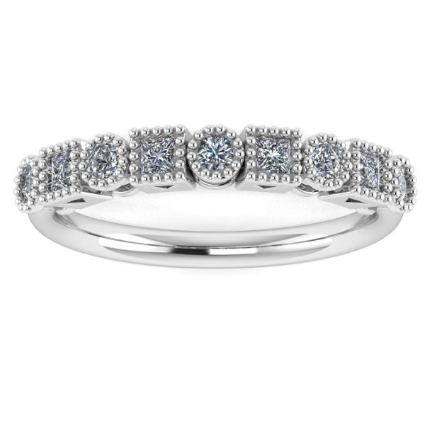 Navi  Square and Round Circle Pattern 0.35ct Diamond Half Eternity Ring ET78 For Cheap