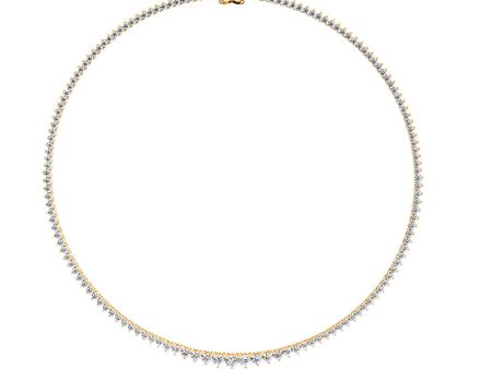 Round Brilliant Cut Graduating Diamond 3 Prong Set Tennis Necklace NE210020 Sale