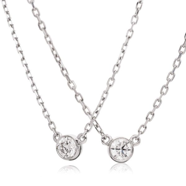 Round Solitaire Diamond in Rub Over Setting Open Pendant Online