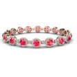 Round Brilliant Shape 8.5 Carat Ruby Center Featuring Diamond Halo Bracelet BRHARBR Online