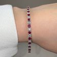 Round Brilliant Diamond and Ruby 4 Claw Bracelet BRDR45345 For Sale