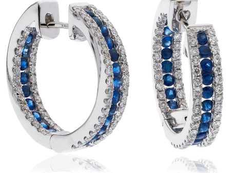 SAPPHIRE AND DIAMOND HOOP EARRINGS Online