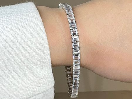 Baguette Emerald Cut 13 Carat Diamond Bracelet BREC1 Online Sale