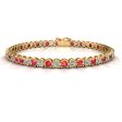 Round Brilliant Diamond and Ruby Bracelet BRDR45558 Online Hot Sale