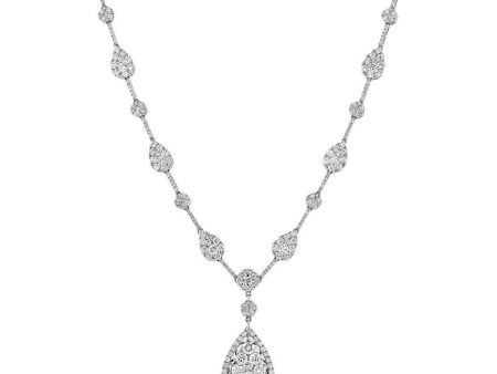 Pear and Round Shape Cluster Necklace Online