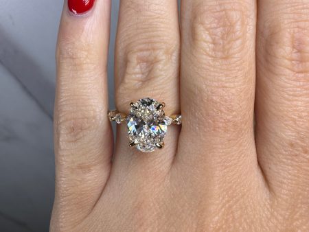 Bree  Oval Cut 5 Carat Diamond Shoulder Engagement Ring Online now