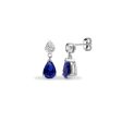 SAPPHIRE DROP EARRINGS IN 9K WHITE GOLD Sale