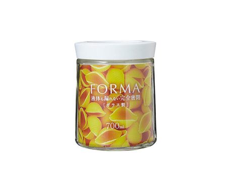 Airtight Sealed Glass Pot Storage Container "FORMA" White MG-700 Online now