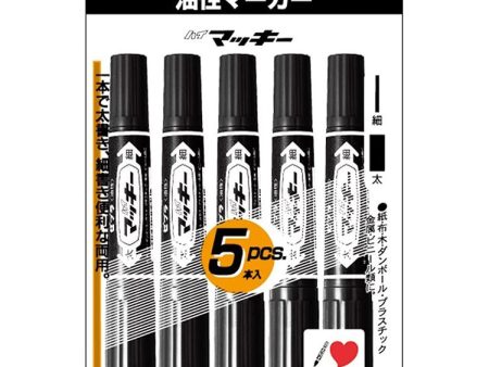 Zebra Oil-based Pen High Mackee Marker Black 5 Pcs Online Hot Sale