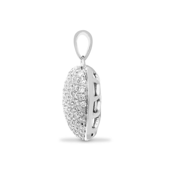 18ct White 0.66ct Diamond Pave Set Heart Pendant Online now