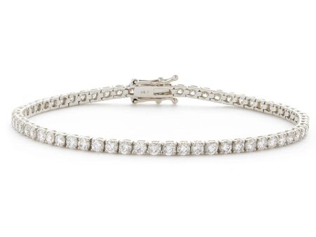 Round Cut Diamond Line Tennis Bracelet in Four Claw setting Online now