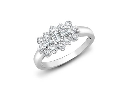 18ct White 0.50ct Diamond Boat Ring Fashion