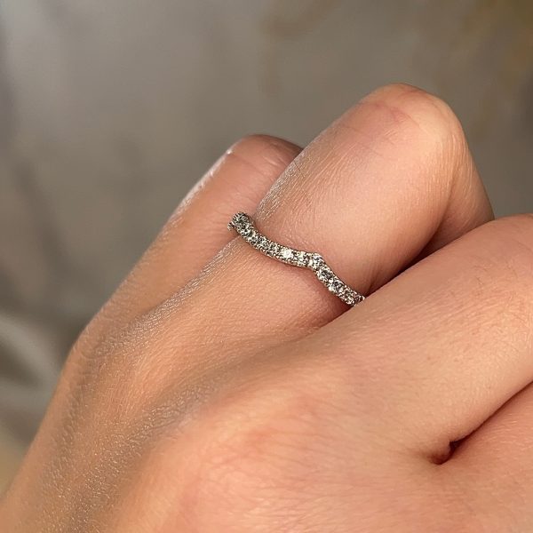 Suvi  Wave Shaped Micro Set 0.30ct Diamond Eternity Ring ET53 Supply