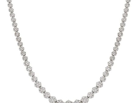 Diamond Cluster Necklace Hot on Sale