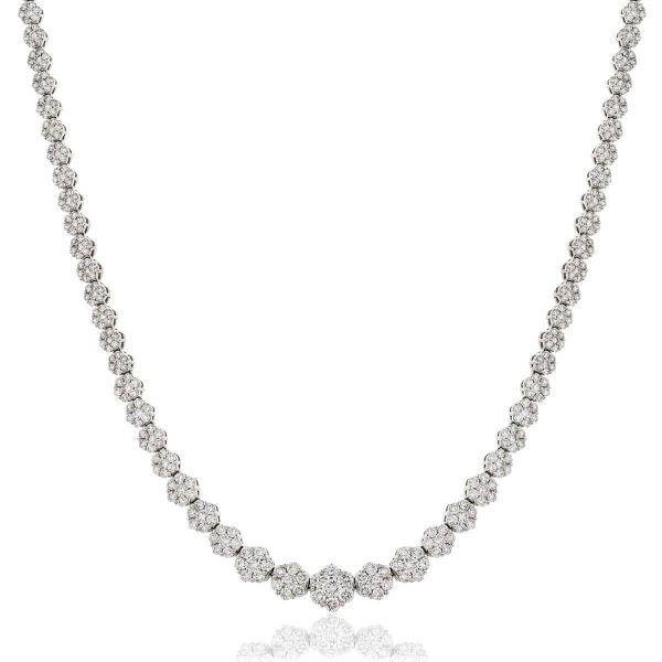 Diamond Cluster Necklace Hot on Sale