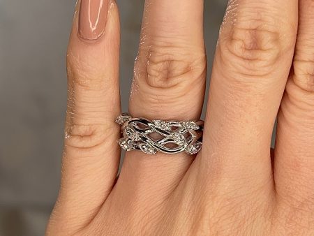 Lanai  0.40ct Diamond Nature Interweave Leaf and Branch Half Eternity Ring ET34 Sale