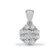 18ct White 1.00ct Round & Princess cut Diamond Pendant For Sale