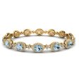 Oval Shape 9 Carat Aquamarine Center Featuring Diamond Halo Bracelet BRHAOCA Online now