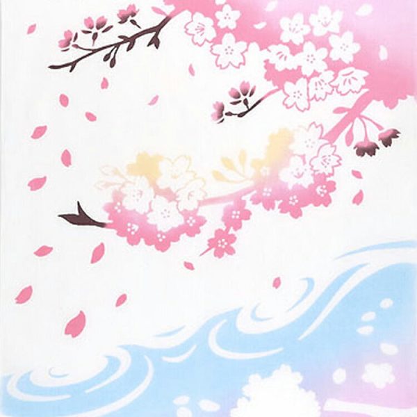 Tenugui kenema dyed tenugui water surface cherry blossoms approx. 35cm×90cm Cheap