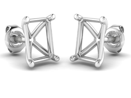 Emerald Cut Diamond Stud Earrings - EEC4M Online