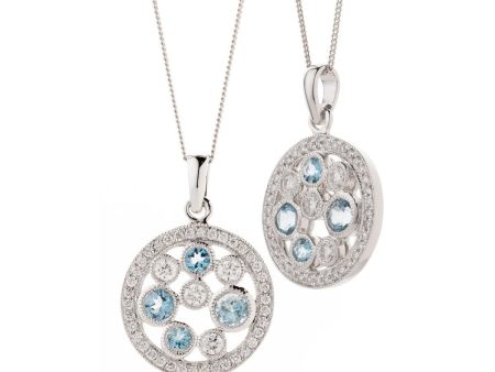 Aquamrine and Diamond Pendant Fashion