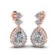 1.30 Carat Pear Shape Halo Lab Grown Diamond Drop Earrings E1PSD Online Hot Sale