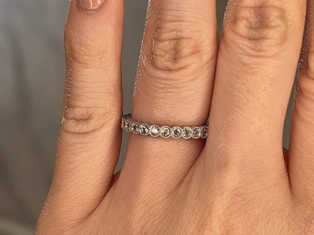 Jo  Mini Bubbles Round Circle Pattern 0.30ct Diamond Half Eternity Ring ET80 Hot on Sale