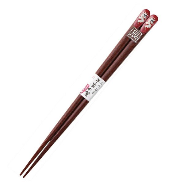 Ishida Painted Japanese chopsticks Wakasa Turn Zodiac Red Dragon traditional design Discount