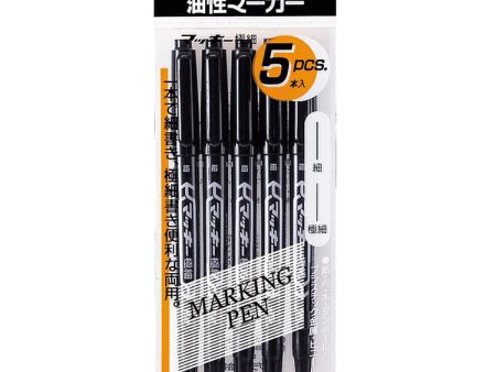 Zebra Oil-based Pen Mackee Marker Extra Fine  Black 5 Pcs For Discount