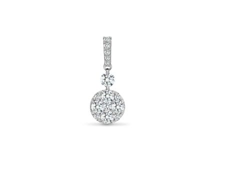 18ct White 0.47ct Diamond Pendant For Sale