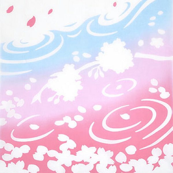 Tenugui kenema dyed tenugui water surface cherry blossoms approx. 35cm×90cm Cheap